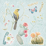 Desert Beauties IV Aqua by Daphne Brissonnet. SKU 65785a. Archival Giclee Fine art print for wall decor.