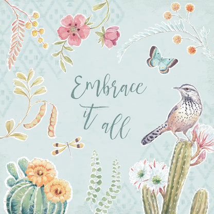 Desert Beauties IX Aqua by Daphne Brissonnet. SKU 65790a. Archival Giclee Fine art print for wall decor.