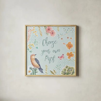 Desert Beauties VI Aqua by Daphne Brissonnet. Shown in a natural wood glass frame for a timeless modern aesthetic. Available as an archival giclee rolled canvas, fine art paper, or poster print. SKU 65787a.