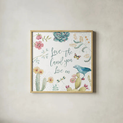 Desert Beauties VII by Daphne Brissonnet. Shown in a natural wood glass frame for a timeless modern aesthetic. Available as an archival giclee rolled canvas, fine art paper, or poster print. SKU 65731a.