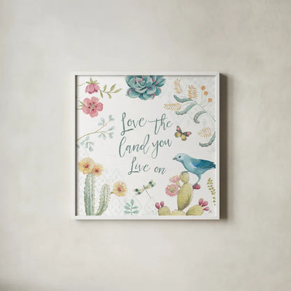 Desert Beauties VII by Daphne Brissonnet. Shown in a crisp white glass frame for a clean and minimalist style. Available as an archival giclee rolled canvas, fine art paper, or poster print. SKU 65731a.