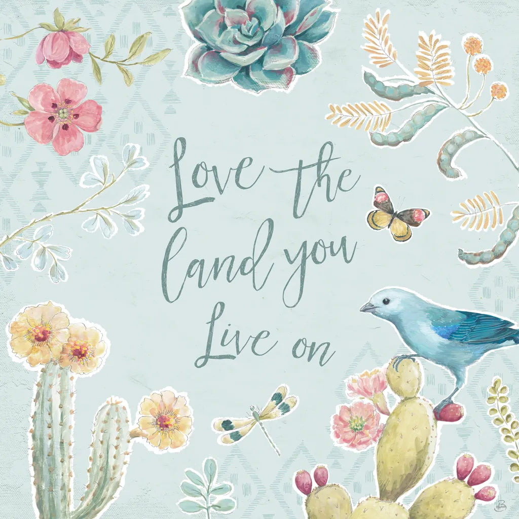 Desert Beauties VII Aqua by Daphne Brissonnet. SKU 65788a. Archival Giclee Fine art print for wall decor.