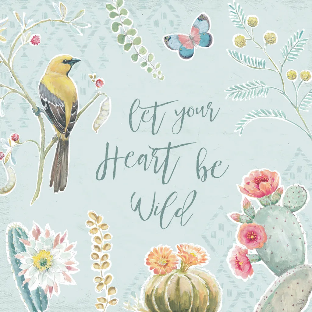 Desert Beauties VIII Aqua by Daphne Brissonnet. SKU 65789a. Archival Giclee Fine art print for wall decor.