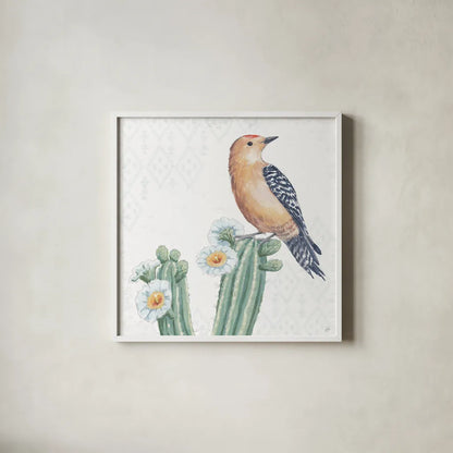 Desert Beauties X by Daphne Brissonnet. Shown in a crisp white glass frame for a clean and minimalist style. Available as an archival giclee rolled canvas, fine art paper, or poster print. SKU 65734a.