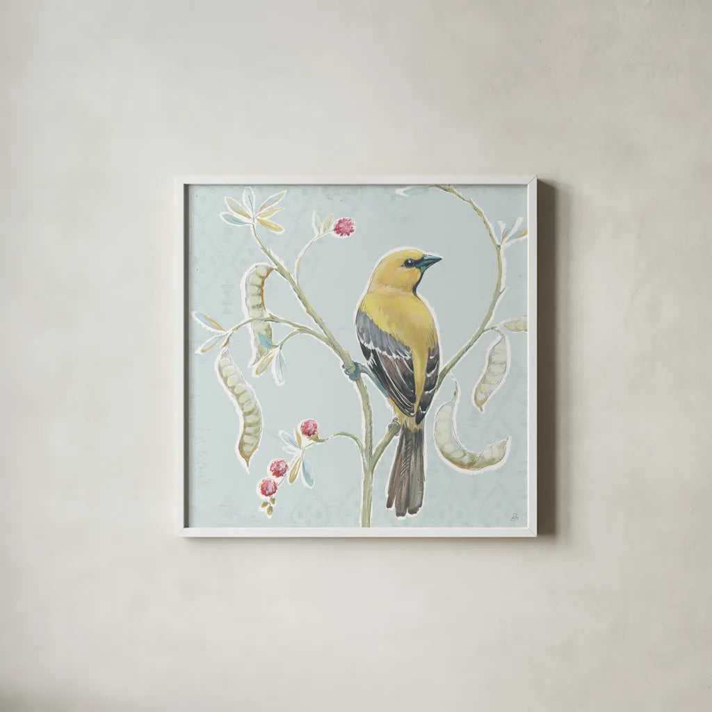 Desert Beauties XII Aqua by Daphne Brissonnet. Shown in a crisp white glass frame for a clean and minimalist style. Available as an archival giclee rolled canvas, fine art paper, or poster print. SKU 65793a.