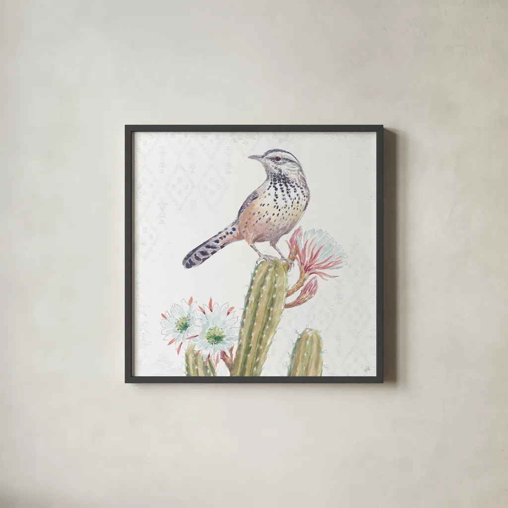 Desert Beauties XIII by Daphne Brissonnet. Shown in a sleek black glass frame for a contemporary gallery look. Available as an archival giclee rolled canvas, fine art paper, or poster print. SKU 65736a.