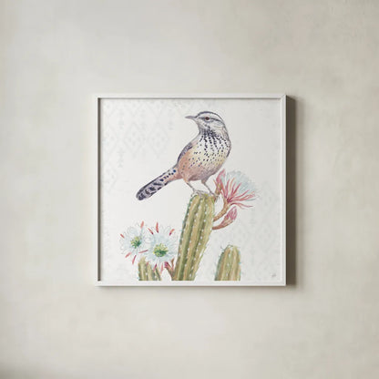 Desert Beauties XIII by Daphne Brissonnet. Shown in a crisp white glass frame for a clean and minimalist style. Available as an archival giclee rolled canvas, fine art paper, or poster print. SKU 65736a.