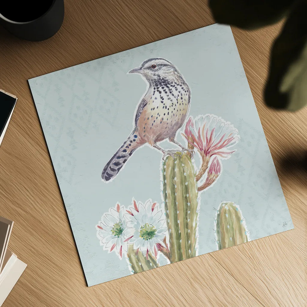 Desert Beauties XIII Aqua by Daphne Brissonnet. Shown as a detailed flat fine art print, highlighting archival giclee quality. Available as an archival giclee rolled canvas, fine art paper, or poster print. SKU 65794a.