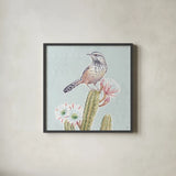 Desert Beauties XIII Aqua by Daphne Brissonnet. Shown in a sleek black glass frame for a contemporary gallery look. Available as an archival giclee rolled canvas, fine art paper, or poster print. SKU 65794a.