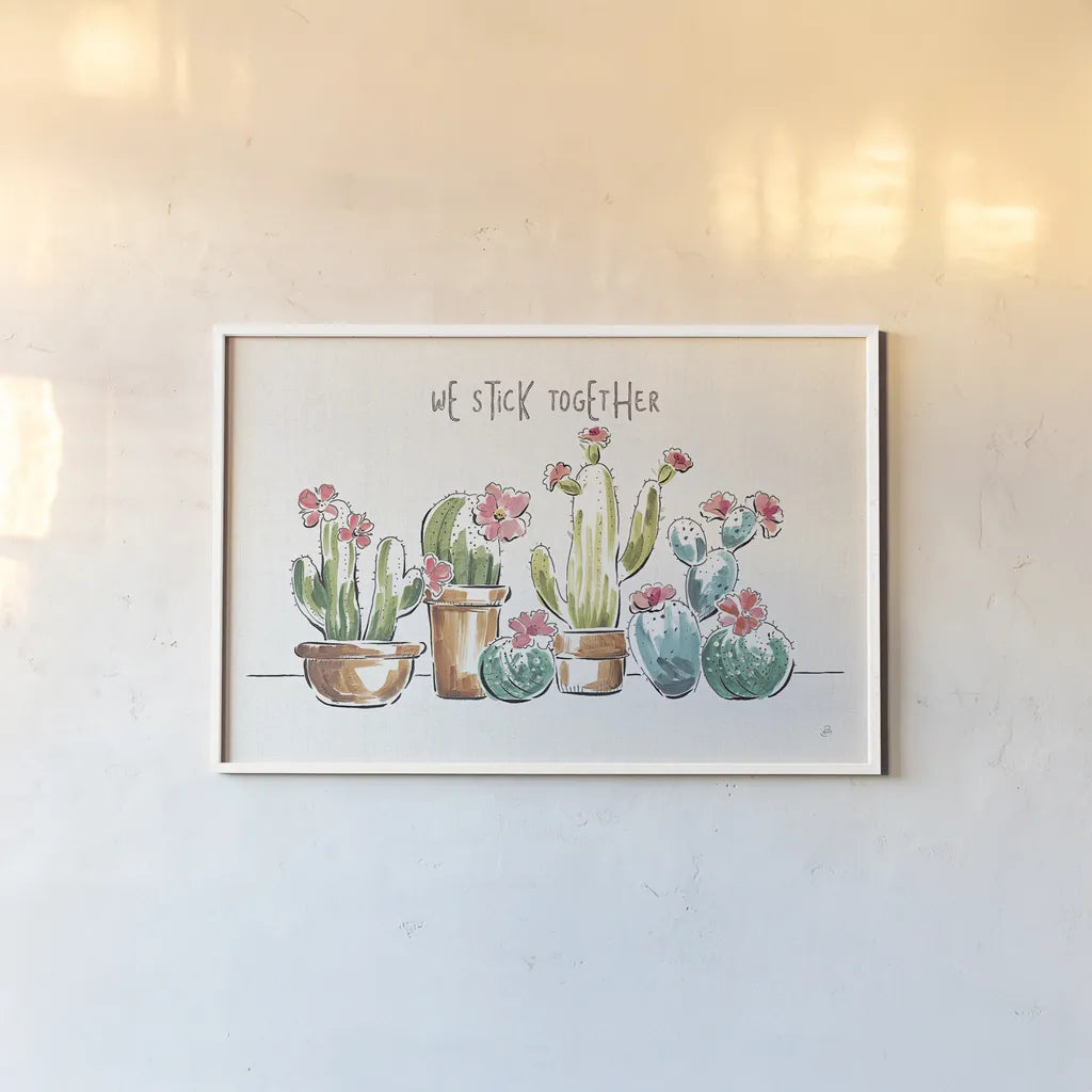 Desert Bloom I by Daphne Brissonnet. shown as a paper print in a white frame. Available as a archival giclee rolled canvas, fine art paper, or poster print. SKU 35017i.