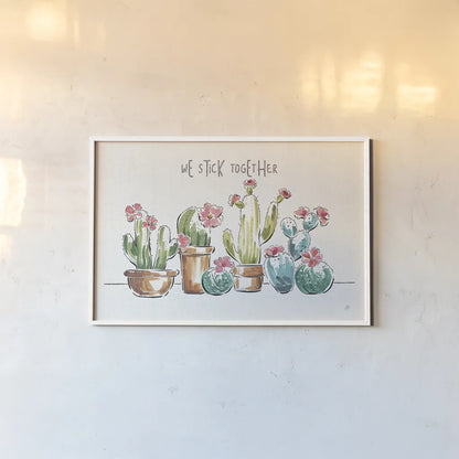 Desert Bloom I by Daphne Brissonnet. shown as a paper print in a white frame. Available as a archival giclee rolled canvas, fine art paper, or poster print. SKU 35017i.