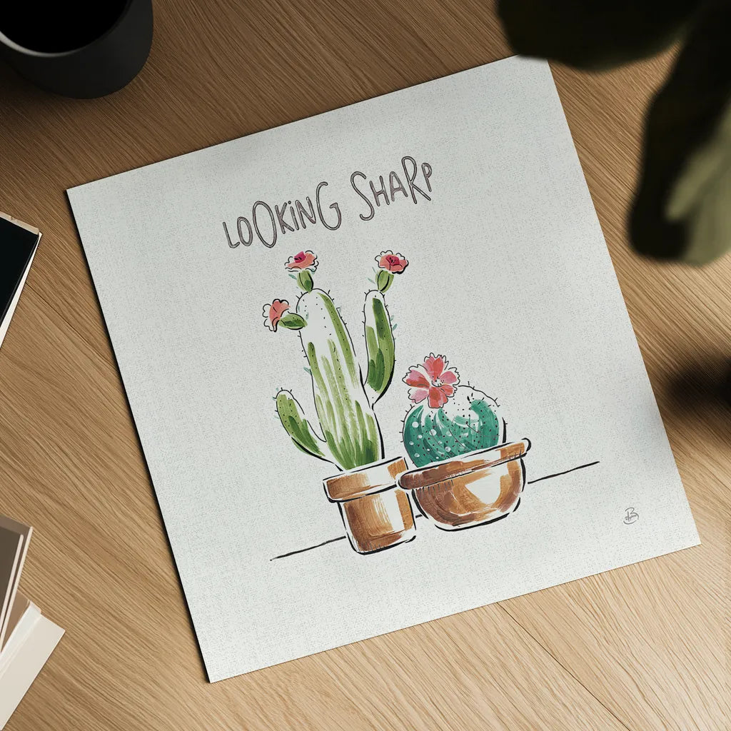 Desert Bloom III by Daphne Brissonnet. Shown as a detailed flat fine art print, highlighting archival giclee quality. Available as an archival giclee rolled canvas, fine art paper, or poster print. SKU 35019a.