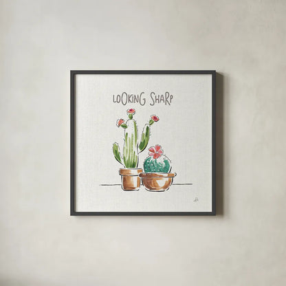 Desert Bloom III by Daphne Brissonnet. Shown in a sleek black glass frame for a contemporary gallery look. Available as an archival giclee rolled canvas, fine art paper, or poster print. SKU 35019a.