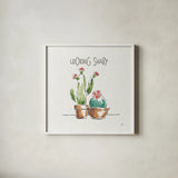 Desert Bloom III by Daphne Brissonnet. Shown in a crisp white glass frame for a clean and minimalist style. Available as an archival giclee rolled canvas, fine art paper, or poster print. SKU 35019a.