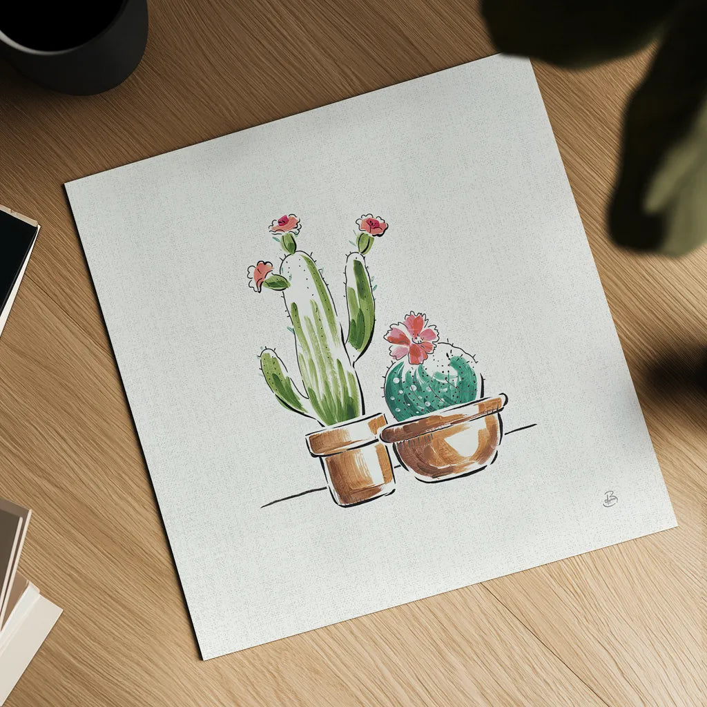 Desert Bloom IV by Daphne Brissonnet. Shown as a detailed flat fine art print, highlighting archival giclee quality. Available as an archival giclee rolled canvas, fine art paper, or poster print. SKU 35020a.