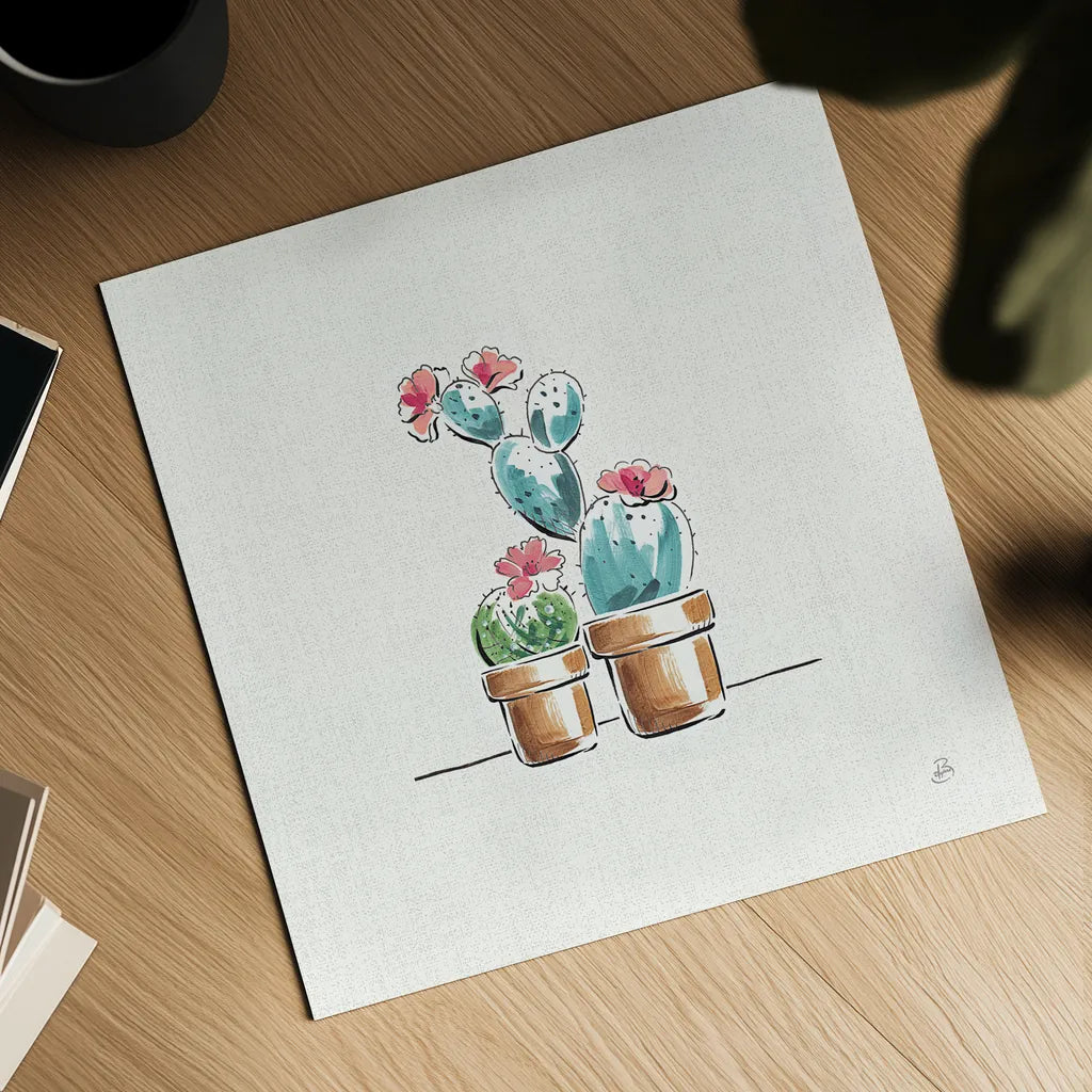 Desert Bloom V by Daphne Brissonnet. Shown as a detailed flat fine art print, highlighting archival giclee quality. Available as an archival giclee rolled canvas, fine art paper, or poster print. SKU 35021a.