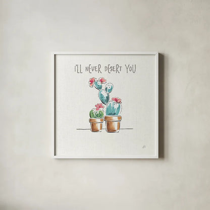 Desert Bloom V Dessert by Daphne Brissonnet. Shown in a crisp white glass frame for a clean and minimalist style. Available as an archival giclee rolled canvas, fine art paper, or poster print. SKU 53652a.