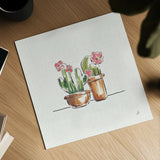 Desert Bloom VI by Daphne Brissonnet. Shown as a detailed flat fine art print, highlighting archival giclee quality. Available as an archival giclee rolled canvas, fine art paper, or poster print. SKU 35022a.