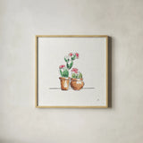 Desert Bloom VII by Daphne Brissonnet. Shown in a natural wood glass frame for a timeless modern aesthetic. Available as an archival giclee rolled canvas, fine art paper, or poster print. SKU 35023a.