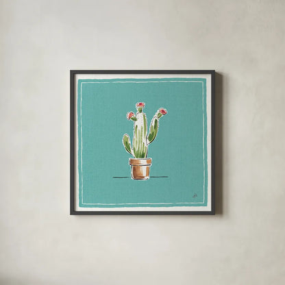 Desert Bloom VIII by Daphne Brissonnet. Shown in a sleek black glass frame for a contemporary gallery look. Available as an archival giclee rolled canvas, fine art paper, or poster print. SKU 35024a.