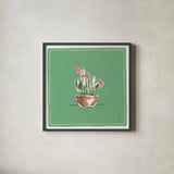 Desert Bloom X by Daphne Brissonnet. Shown in a sleek black glass frame for a contemporary gallery look. Available as an archival giclee rolled canvas, fine art paper, or poster print. SKU 35026a.
