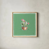 Desert Bloom X by Daphne Brissonnet. Shown in a natural wood glass frame for a timeless modern aesthetic. Available as an archival giclee rolled canvas, fine art paper, or poster print. SKU 35026a.