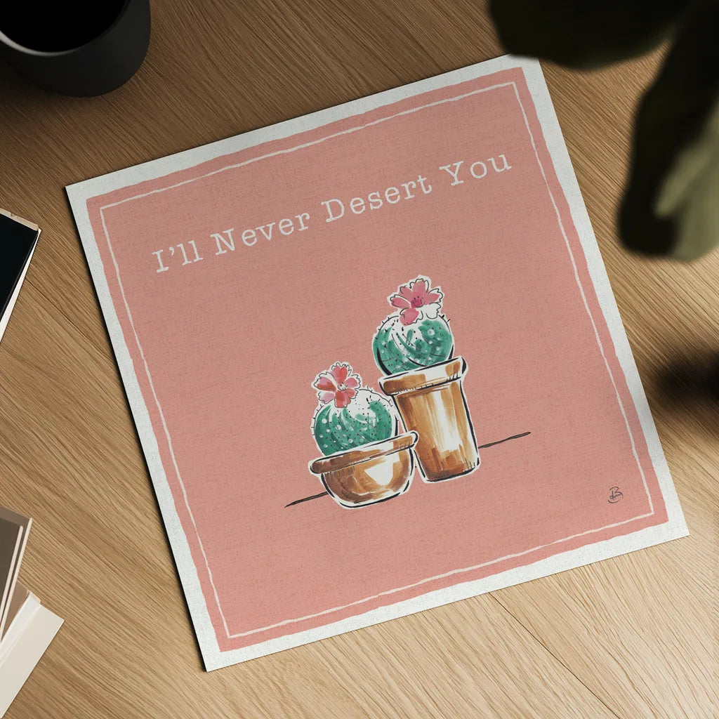 Desert Bloom XI You by Daphne Brissonnet. Shown as a detailed flat fine art print, highlighting archival giclee quality. Available as an archival giclee rolled canvas, fine art paper, or poster print. SKU 42952a.