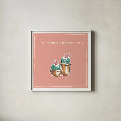 Desert Bloom XI You by Daphne Brissonnet. Shown in a crisp white glass frame for a clean and minimalist style. Available as an archival giclee rolled canvas, fine art paper, or poster print. SKU 42952a.