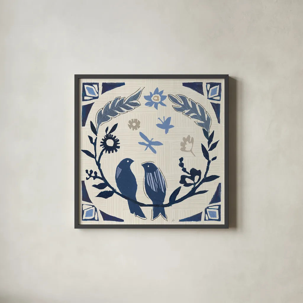 Desert Flair III by Daphne Brissonnet. Shown in a sleek black glass frame for a contemporary gallery look. Available as an archival giclee rolled canvas, fine art paper, or poster print. SKU 62046a.