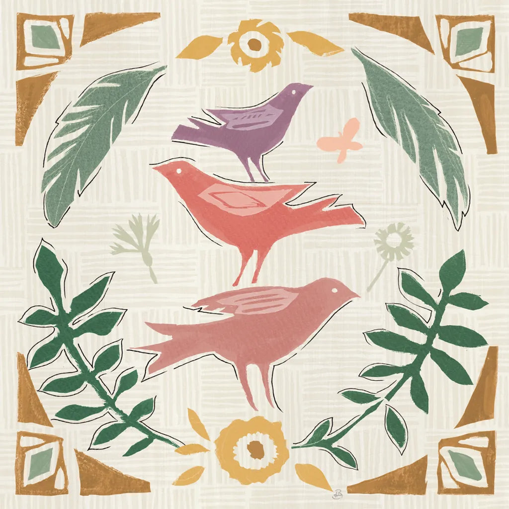 Desert Flair IV Color by Daphne Brissonnet. SKU 62054a. Archival Giclee Fine art print for wall decor.