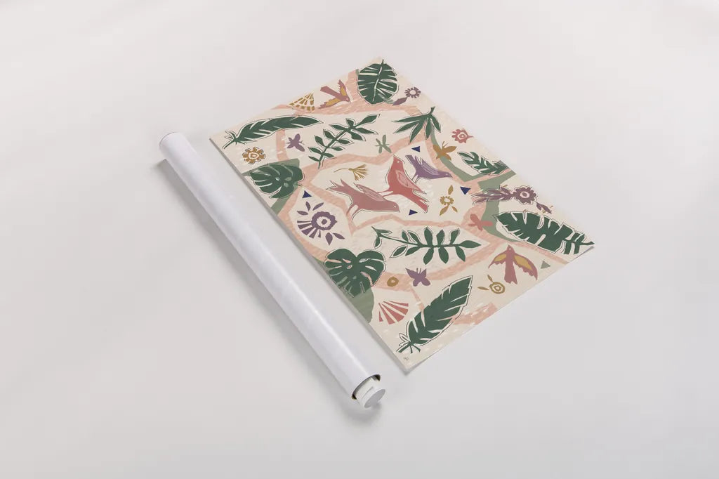 Desert Flair V Color by Daphne Brissonnet. shown as a rolled paper print. Available as archival giclee rolled canvas, fine art paper, or poster print. SKU 62055i.