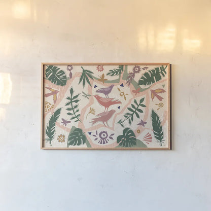 Desert Flair V Color by Daphne Brissonnet. shown as a paper print in a natural frame. Available as a archival giclee rolled canvas, fine art paper, or poster print. SKU 62055i.