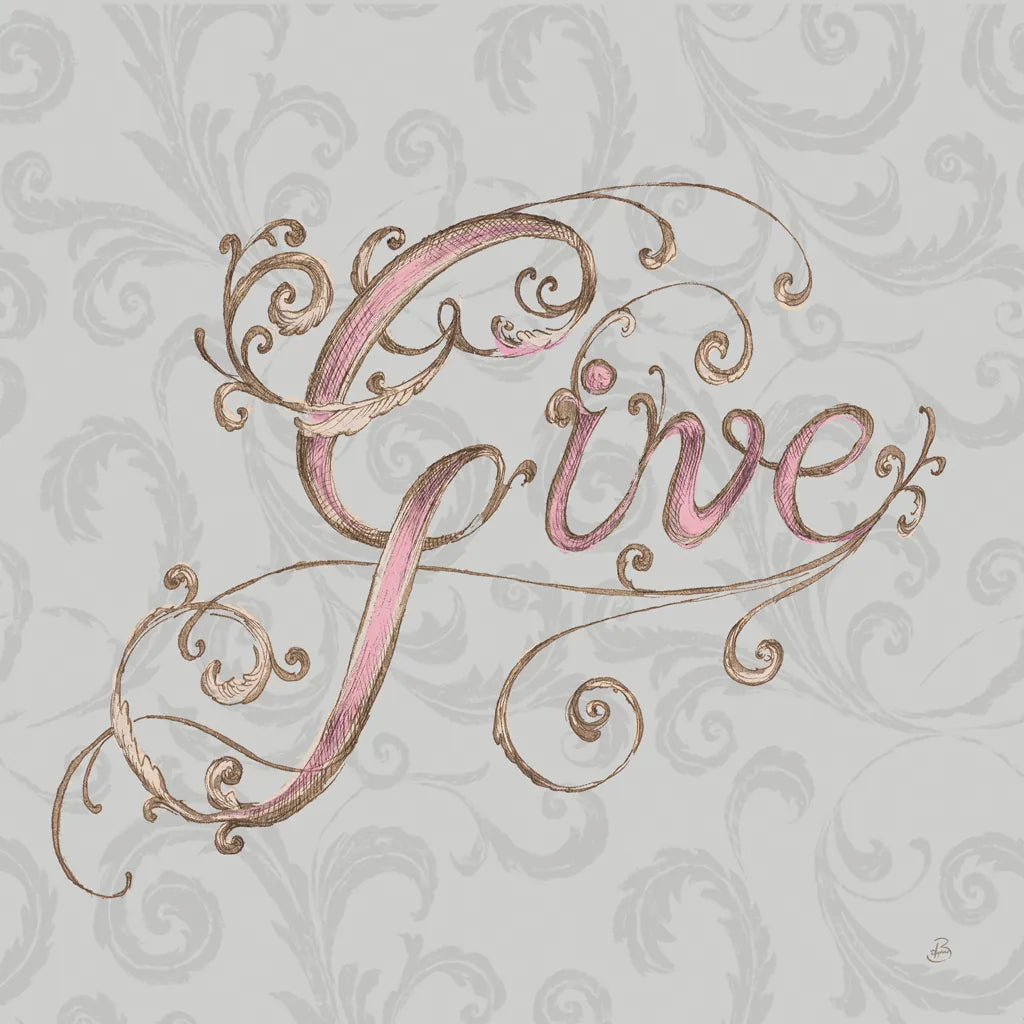 Elegant Season Give Grey Pink by Daphne Brissonnet. SKU 76415a. Archival Giclee Fine art print for wall decor.