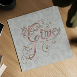 Elegant Season Give Grey Pink by Daphne Brissonnet. Shown as a detailed flat fine art print, highlighting archival giclee quality. Available as an archival giclee rolled canvas, fine art paper, or poster print. SKU 76415a.