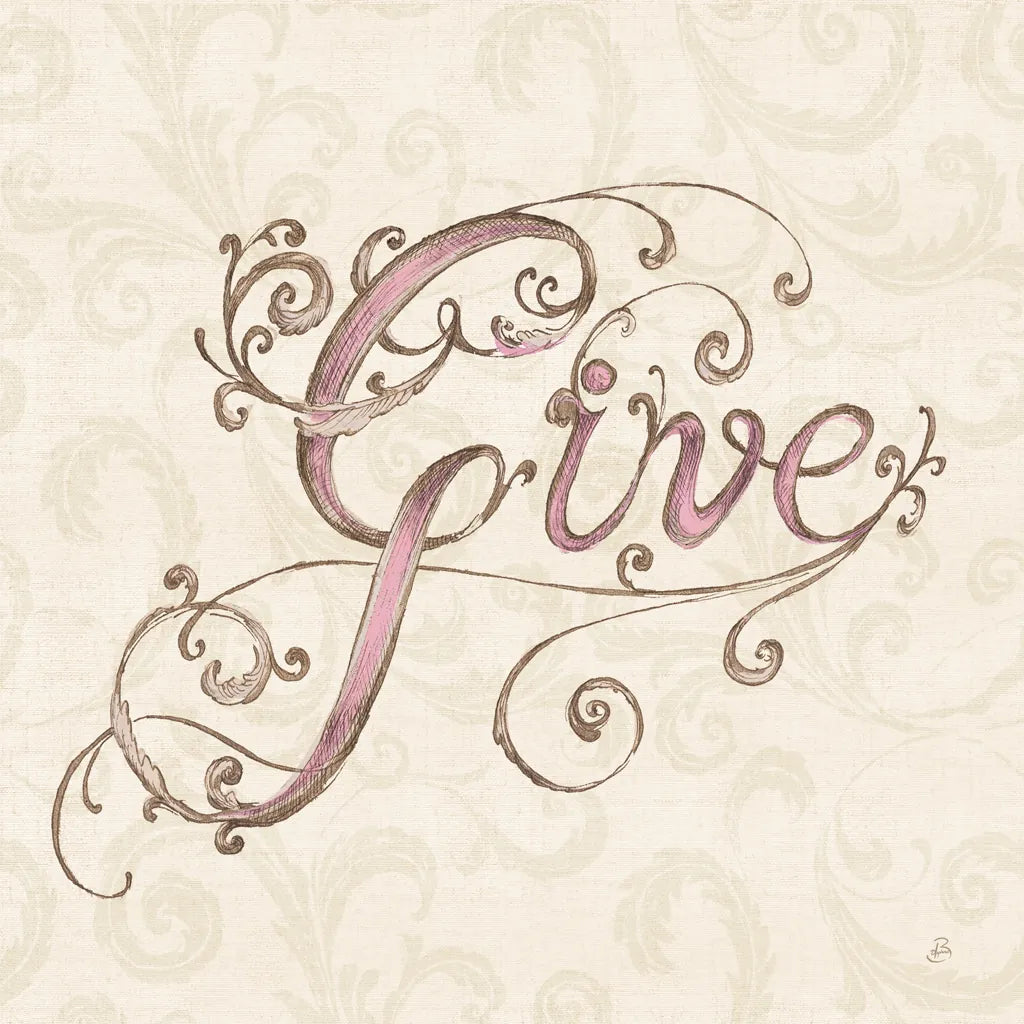 Elegant Season Give Pink by Daphne Brissonnet. SKU 76414a. Archival Giclee Fine art print for wall decor.