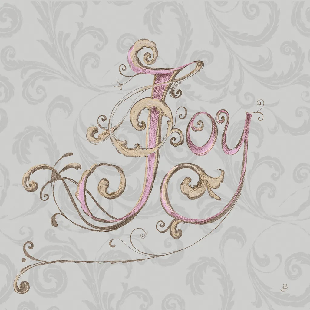 Elegant Season Joy Grey Pink by Daphne Brissonnet. SKU 76417a. Archival Giclee Fine art print for wall decor.