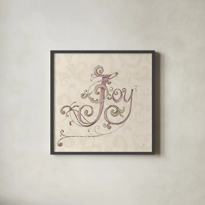 Elegant Season Joy Pink by Daphne Brissonnet. Shown in a sleek black glass frame for a contemporary gallery look. Available as an archival giclee rolled canvas, fine art paper, or poster print. SKU 76416a.