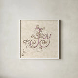 Elegant Season Joy Pink by Daphne Brissonnet. Shown in a crisp white glass frame for a clean and minimalist style. Available as an archival giclee rolled canvas, fine art paper, or poster print. SKU 76416a.