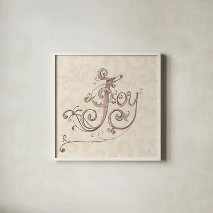 Elegant Season Joy Pink by Daphne Brissonnet. Shown in a crisp white glass frame for a clean and minimalist style. Available as an archival giclee rolled canvas, fine art paper, or poster print. SKU 76416a.