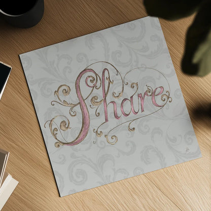 Elegant Season Share Grey Pink by Daphne Brissonnet. Shown as a detailed flat fine art print, highlighting archival giclee quality. Available as an archival giclee rolled canvas, fine art paper, or poster print. SKU 76421a.