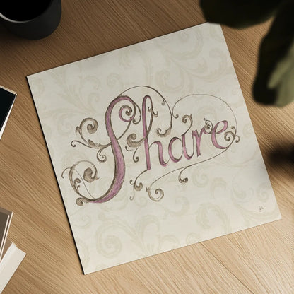 Elegant Season Share Pink by Daphne Brissonnet. Shown as a detailed flat fine art print, highlighting archival giclee quality. Available as an archival giclee rolled canvas, fine art paper, or poster print. SKU 76420a.