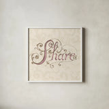 Elegant Season Share Pink by Daphne Brissonnet. Shown in a crisp white glass frame for a clean and minimalist style. Available as an archival giclee rolled canvas, fine art paper, or poster print. SKU 76420a.