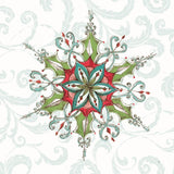 Elegant Season Snowflake I Green by Daphne Brissonnet. SKU 82777a. Archival Giclee Fine art print for wall decor.