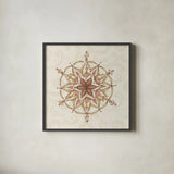 Elegant Season Snowflake II Pink by Daphne Brissonnet. Shown in a sleek black glass frame for a contemporary gallery look. Available as an archival giclee rolled canvas, fine art paper, or poster print. SKU 76411a.