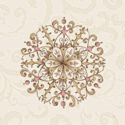 Elegant Season Snowflake III Pink by Daphne Brissonnet. SKU 76412a. Archival Giclee Fine art print for wall decor.