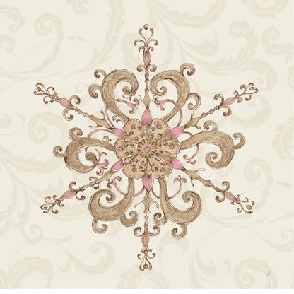 Elegant Season Snowflake IV Pink by Daphne Brissonnet. SKU 76413a. Archival Giclee Fine art print for wall decor.