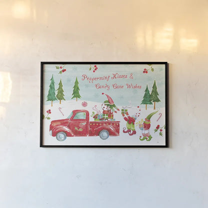 Elf Factory II by Daphne Brissonnet. shown as a paper print in a black flame. Available as a archival giclee rolled canvas, fine art paper, or poster print. SKU 58519i.