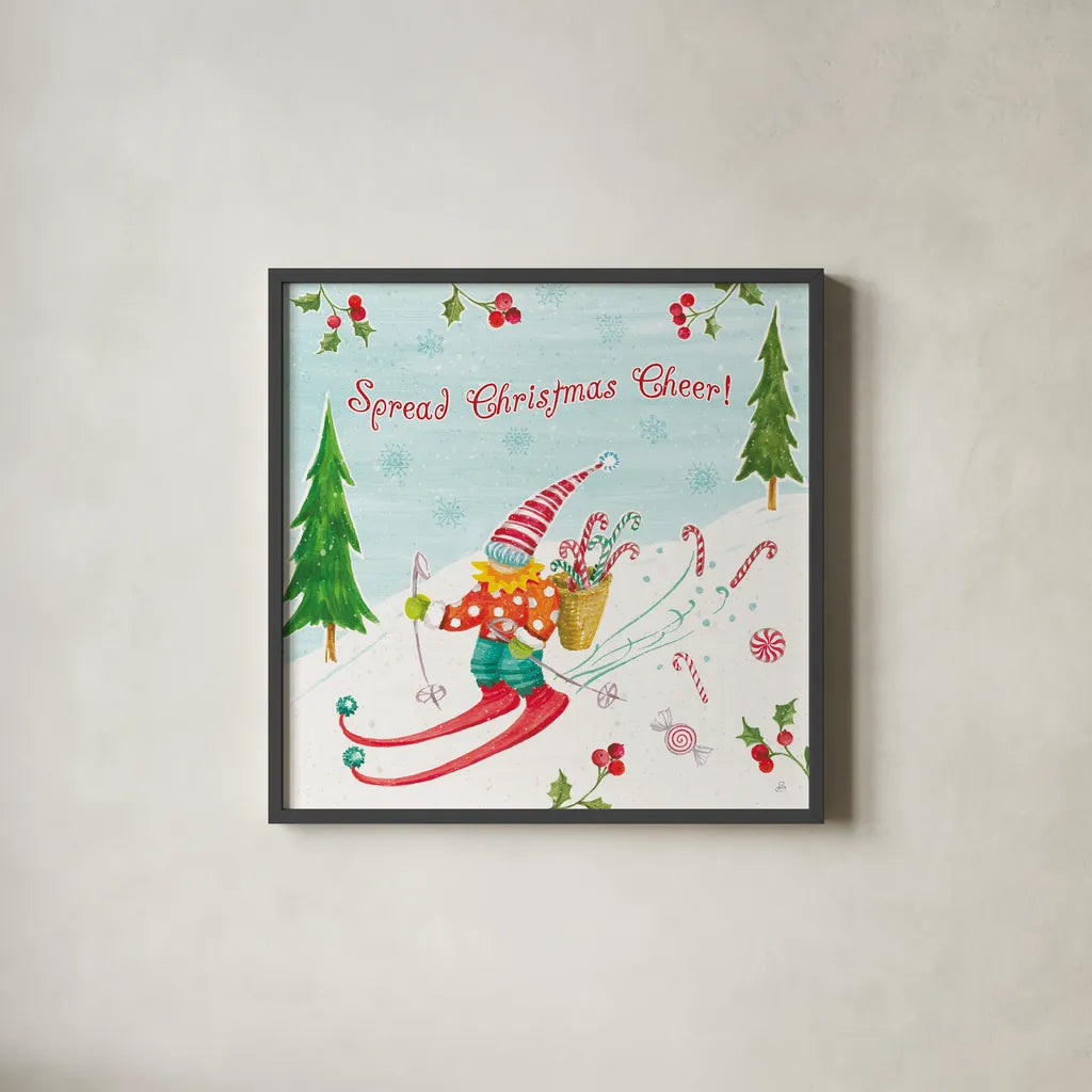 Elf Factory IV by Daphne Brissonnet. Shown in a sleek black glass frame for a contemporary gallery look. Available as an archival giclee rolled canvas, fine art paper, or poster print. SKU 58521a.