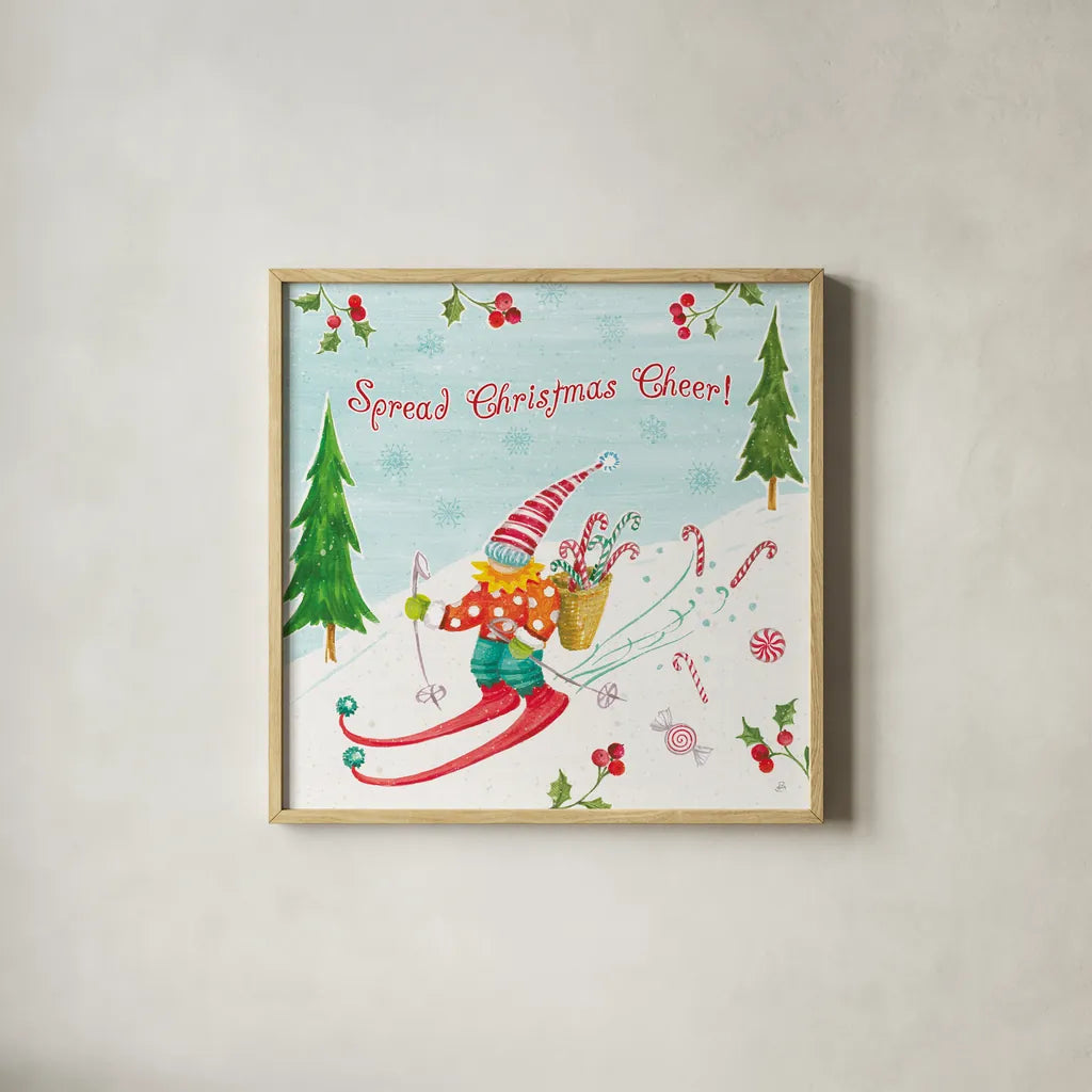 Elf Factory IV by Daphne Brissonnet. Shown in a natural wood glass frame for a timeless modern aesthetic. Available as an archival giclee rolled canvas, fine art paper, or poster print. SKU 58521a.