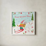 Elf Factory IV by Daphne Brissonnet. Shown in a crisp white glass frame for a clean and minimalist style. Available as an archival giclee rolled canvas, fine art paper, or poster print. SKU 58521a.